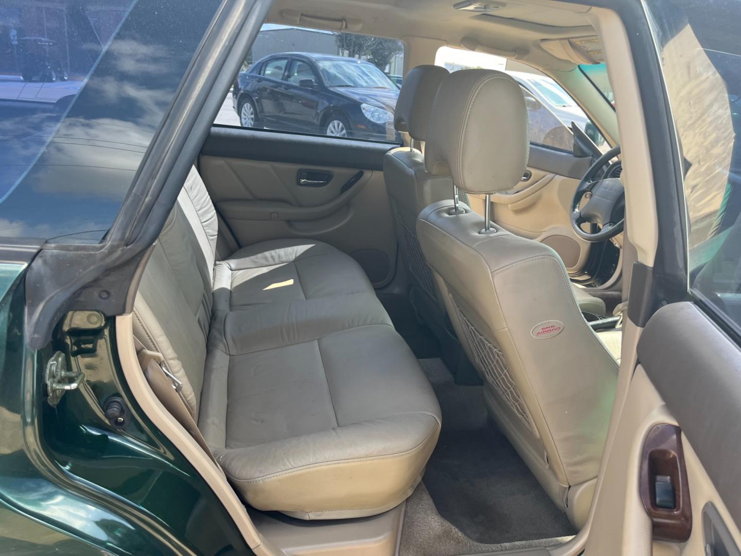 2003 green /TAN Subaru Outback Limited Wagon (4S3BH686737) with an 2.5L H4 SOHC 16V engine, 5-Speed Manual Overdrive transmission, located at 14700 Tomball Parkway 249, Houston, TX, 77086, (281) 444-2200, 29.928619, -95.504074 - Photo#12